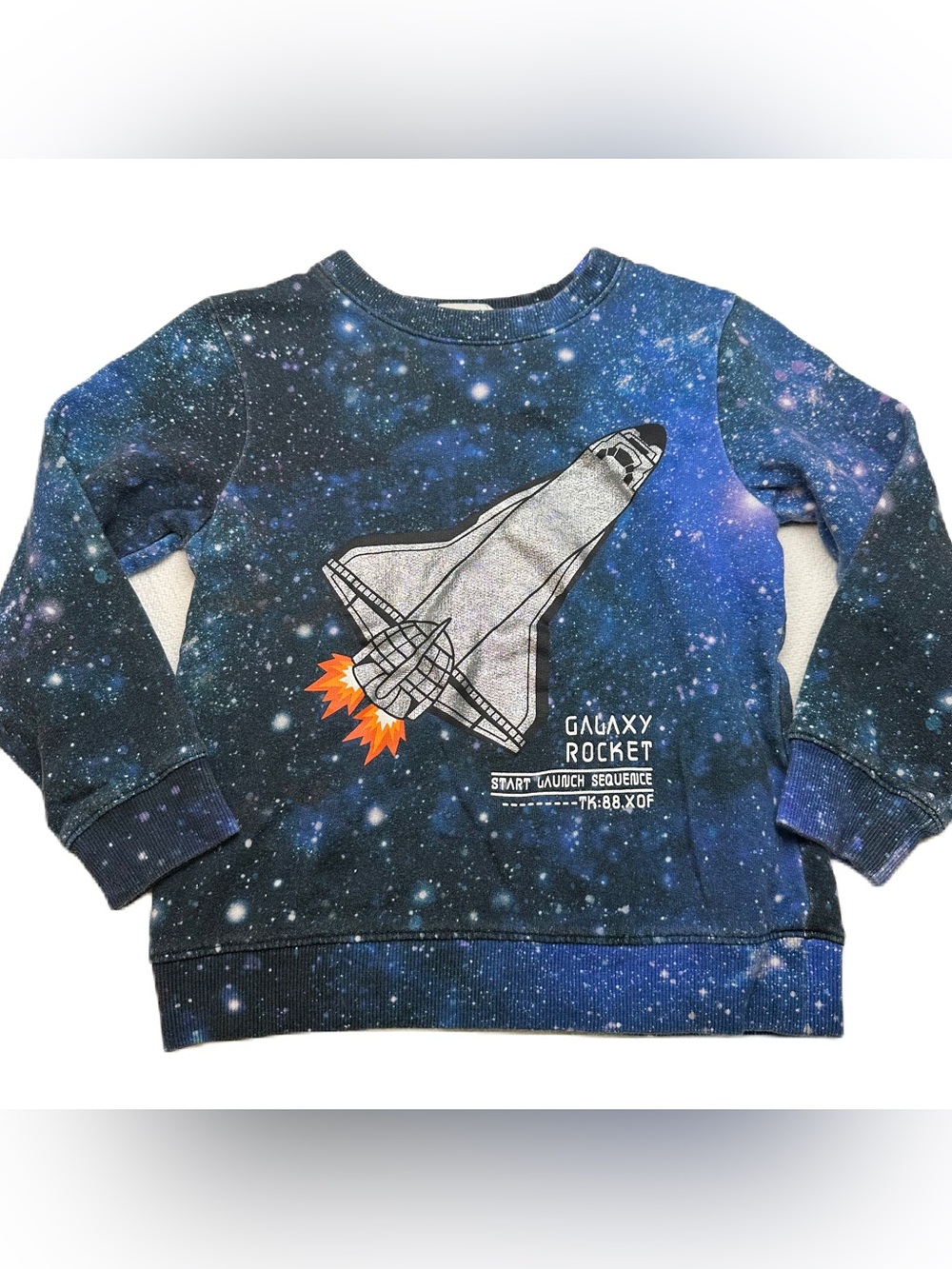 H&M Blue Galaxy Rocket Sweatshirt size 6x/7